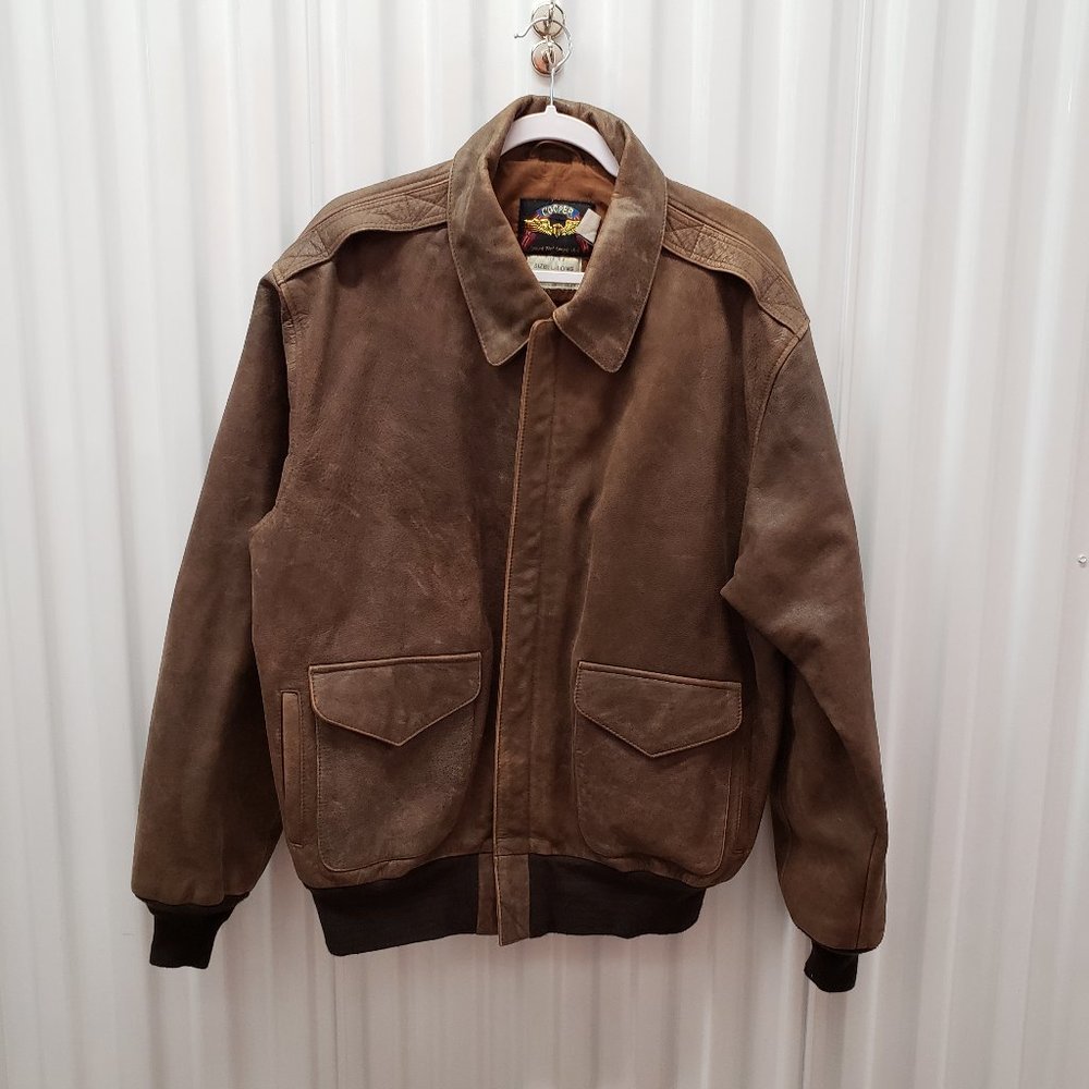 Vintage Cooper A2 Brown Leather Zip-up Jacket L